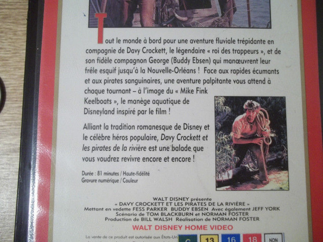 Walt Disney-Davy Crockett et les pirates de de la rivière dans CD, DVD et Blu-ray  à Ville de Montréal - Image 2