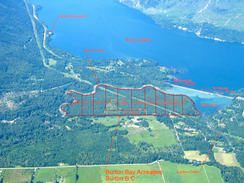 Arrow Lakes Waterfront Acreage, Burton, BC Land for Sale Nelson