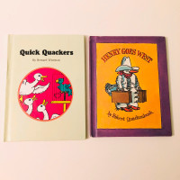 Lot of 2 Vtg Books Quick Quackers and Henry Goes West Childrens