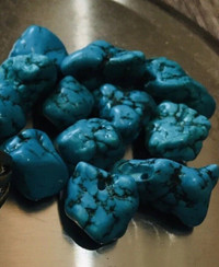 Stabilized Turquoise Predrilled Beads 40+!