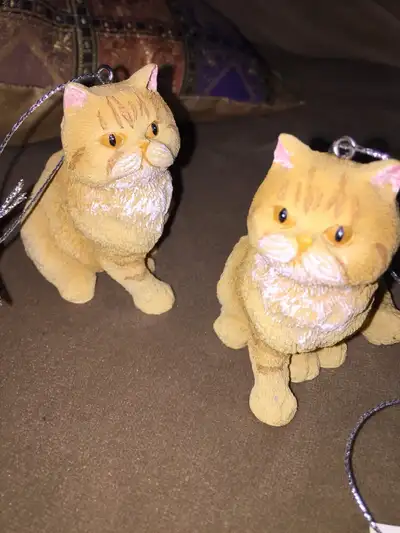Two ornaments cats/3 inches tall , View more