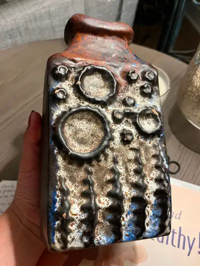 Vintage West German Fat Lava rock vase, View more
