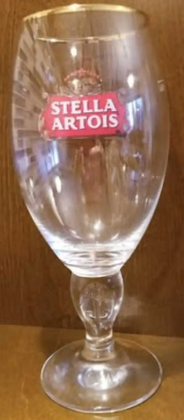 STELLA ARTOIS Glass 50cl | BELGIUM | gold rim chalice/glass
