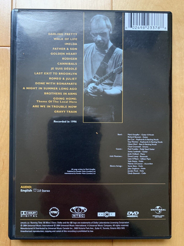 Mark Knopfler DVD - A Night in London dans CD, DVD et Blu-ray  à Ville de Montréal - Image 2