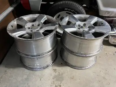 Finish is peeling off but they are straight with no issues. Came off a 2015 Silverado.