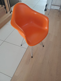 Orange eames replica shell chair