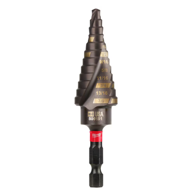 MILWAUKEE #4 STEP-DRILL BIT - / SIZE 5/16 IN. - 7/8 IN. - MADE IN U.S.A. - HARDENED STEEL - CONDITIO...