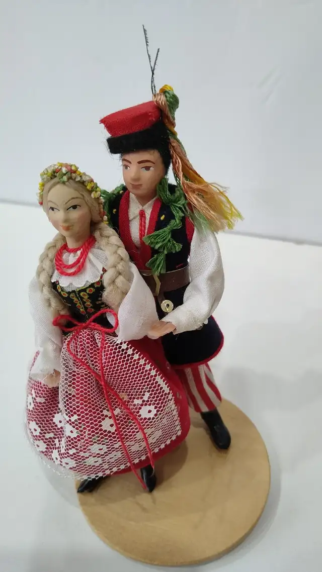 Vintage Lalka Ludowa Traditional Polish Handmade Dolls 5.5"