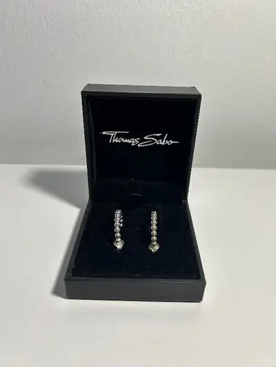 Thomas Sabo - sterling silver hoop earrings, View more
