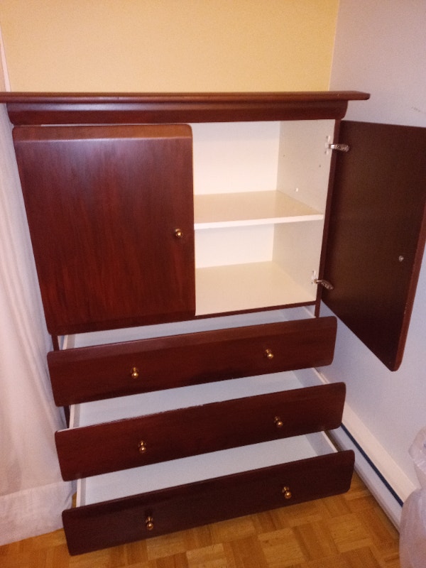 Meuble 6 tiroirs + armoire+ table chevet pour chambre a coucher