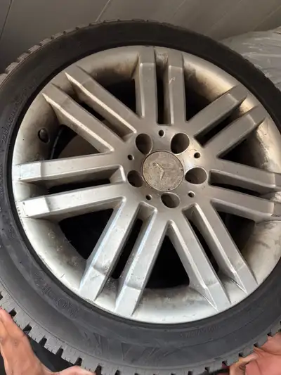 barely used winter tires for sale, only drove about 1000kms or less with them. comes with 4 tires an...