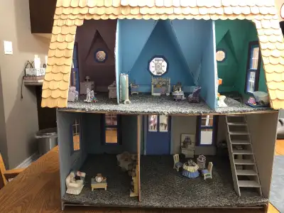 5 Avon dollhouse furniture collectible sets which are a kitchen, a living room, a bedroom, a bathroo...