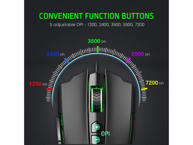 T7 Gaming Wired PC Gaming Mouse, 7 Buttons in Mice, Keyboards & Webcams in Hamilton - Image 2