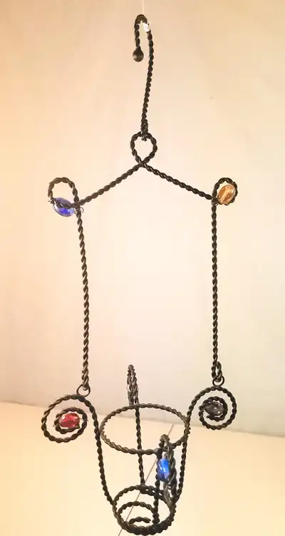 Vintage Boho Twisted Wire Wall Hanging Votive Holder - 15", View more