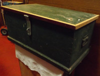 Antique PINE TRUNK with Handles $50 For Storage or Coffee Table