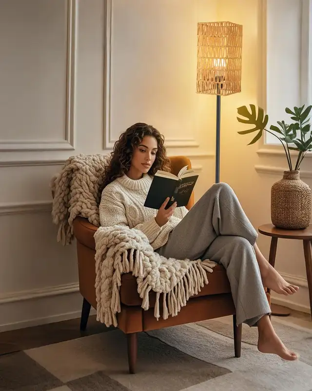 Rattan Floor Lamp for Living Room, 62" Tall Standing Lamp  in Indoor Lighting & Fans in Markham / York Region - Image 3