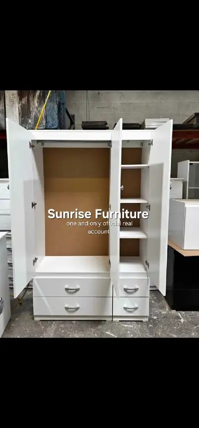 3 door wardrobe wooden wardrobe cupboard brand new closet almira, View more