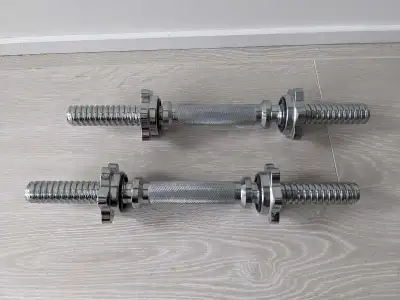 Chrome threaded dumbbell bars, View more