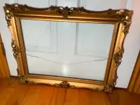 Ant/Vtg Ornate Gold Coloured Gilded Wd Frame w Fitted Glass