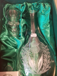 NEW Eamon Glass Wine Decanter Handcut in Ireland