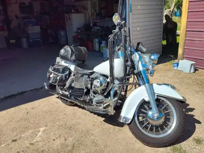 I'm the second Owen on the Harley-Davidson old school 1972 FLH. I had rebuilt the motor a few years...