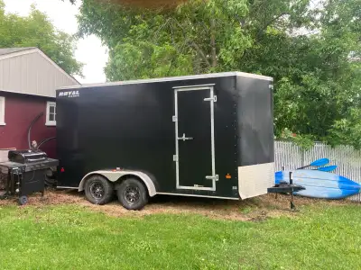 V nose cargo trailer7x 14+2 foot long 95 inch high extra high that a 6 foot person doesn’t hit there...