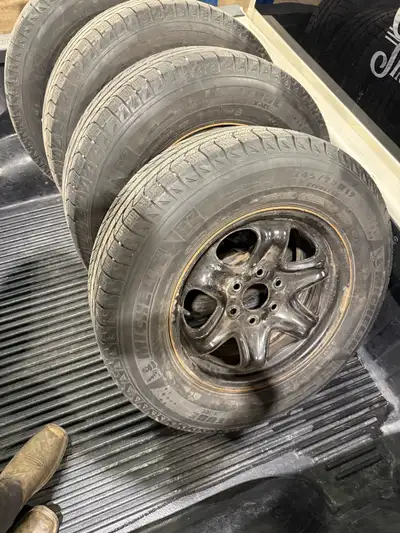 Selling my winter tires off of my old vehicle as they do not fit my current vehicle, rims will fit a...