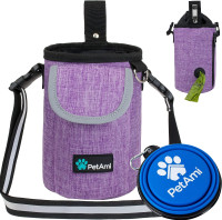 PetAmi Dog Walking Training Dispenser Pouch (Purple)
