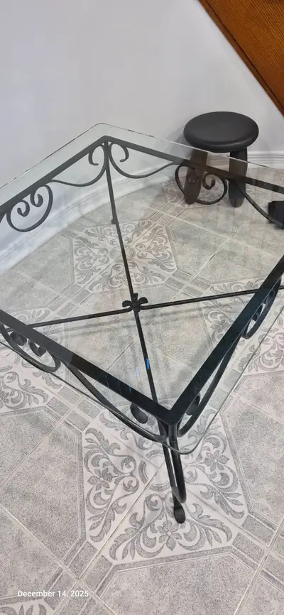 Verdi ornate Metal/Glass coffee table for sale., View more