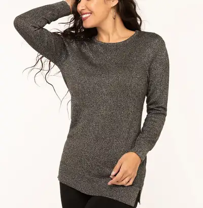 A Shimmery Charcoal / Silver  Ladies Sweater, View more