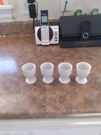 Set of Four (4) White Ceramic Egg Cups