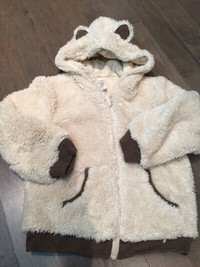 Adorable fuzzy wolf cub jacket, 4-5T