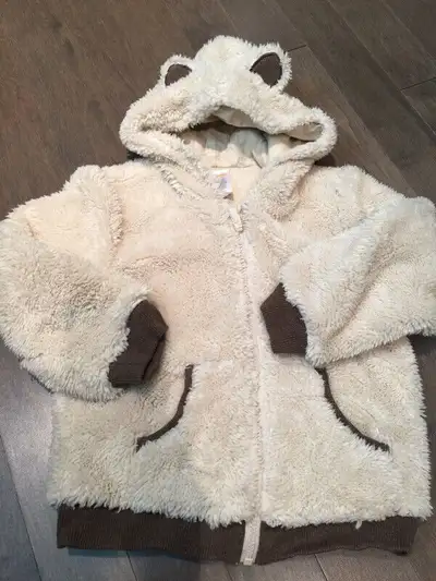 Adorable fuzzy wolf cub jacket, 4-5T, View more