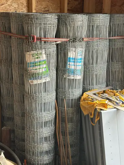 I'm offering new rolls of Field Fence 330 ft long, with a height of 5ft, spacing at the bottom, perf...