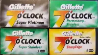 Gillette 7 O'Clock DE Razor Blade Collection - 4 packs 30 Blades