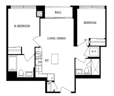 Available from April 1st ️ Modern 2-Bed, 2-Bath Condo 30 Elm Dr W – Solmar Edge Tower 2 ~673 sq.ft....