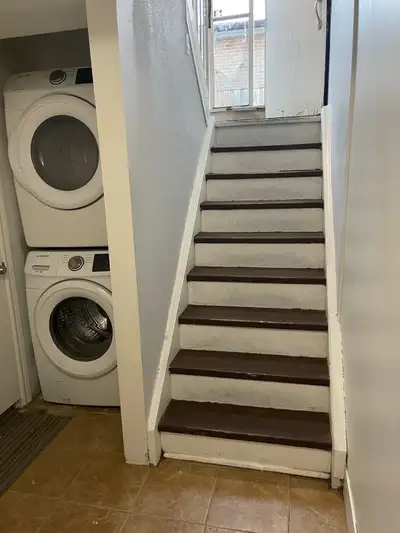 One bedroom basement apartment with separate entrance, kitchen, washroom and laundry. Windows are ab...