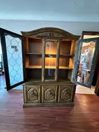 Solid Wood + Glass Hutch Display Cabinet