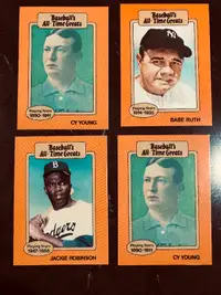 16 Famous Baseball Player REPRINT Cards - Babe Ruth,Ted Williams