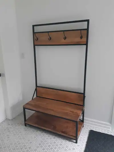 Entryway Until Coat Rack with Shoe Storage and Bench , View more