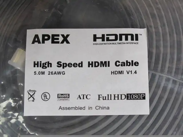 New Sealed Apex 5M (16.4Ft) Flat HDMI cables,  v1.4 4K HD wall in Video & TV Accessories in City of Toronto - Image 3