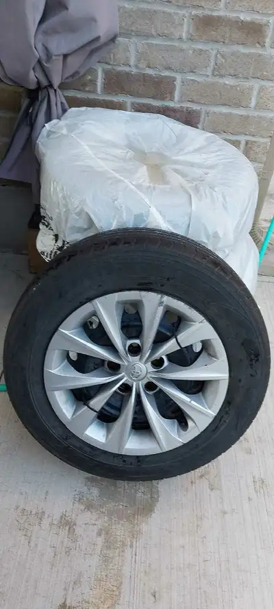 used set of summer tires from a toyota camry. Not all tires are the same. 3 tires have some wear and...