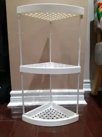 White Plastic 3-Shelved Shower Caddy/Bathtub Shelf