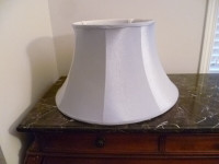 Vintage Floor Lamp Shade in light blue fabric - clean