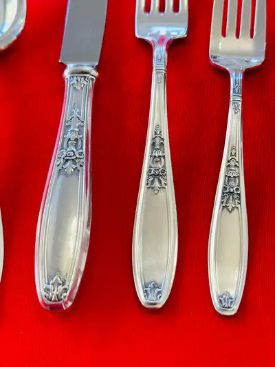 Antique silver plated cutlery set / flatware set, View more