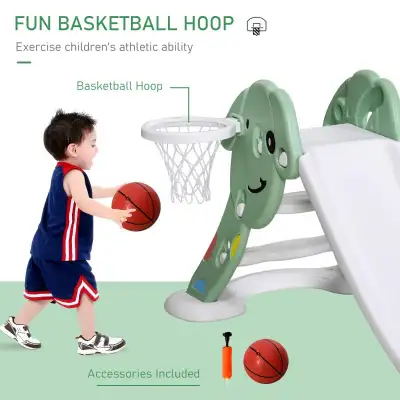 Kids Slide with Basketball Hoop Toddler Climber Freestanding Sli, View more