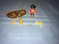 Playmobil canot & pirate borgne redingote rouge