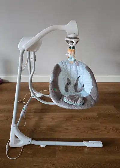 Very functional swing with music, lights, timer and charger cord. Please see a detailed description...