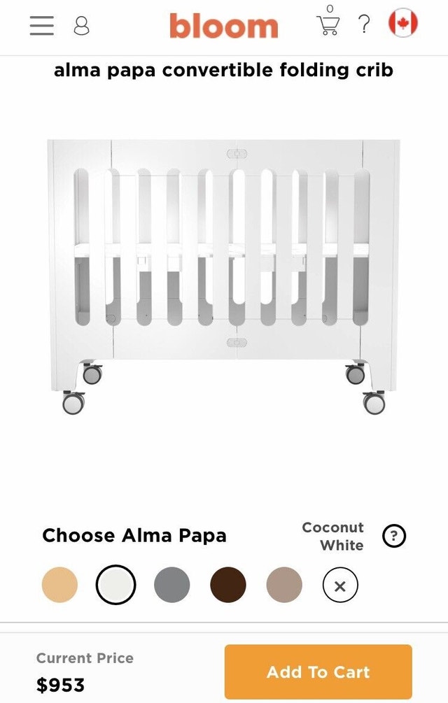 Bloom Alma Papa folding crib and toddler bed PRICE DROP Cribs City