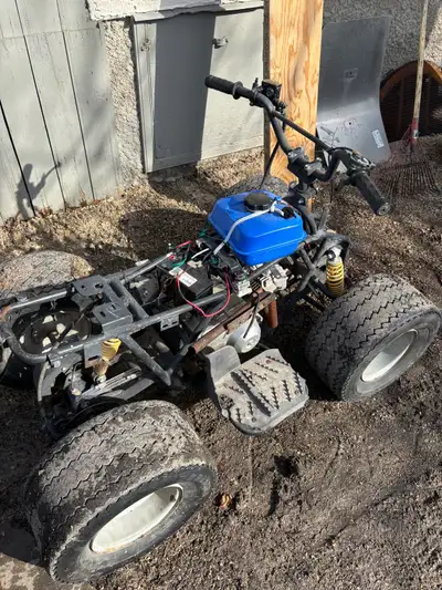 Selling both carts Atv has a little bit of a bent rear axle still ridable and fun, depending. Grey c...
